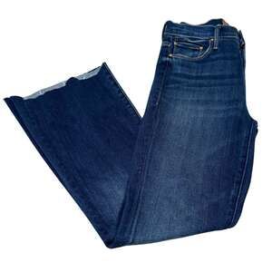 MOTHER Denim Women's The Weekender Raw Hem Flare Jeans Sweet Lime Wash - 27
